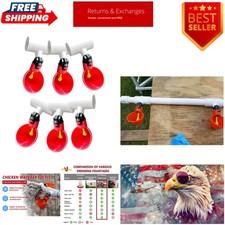 Efficient Poultry Watering System - 6 PVC Cups with Automatic Release Mechanism