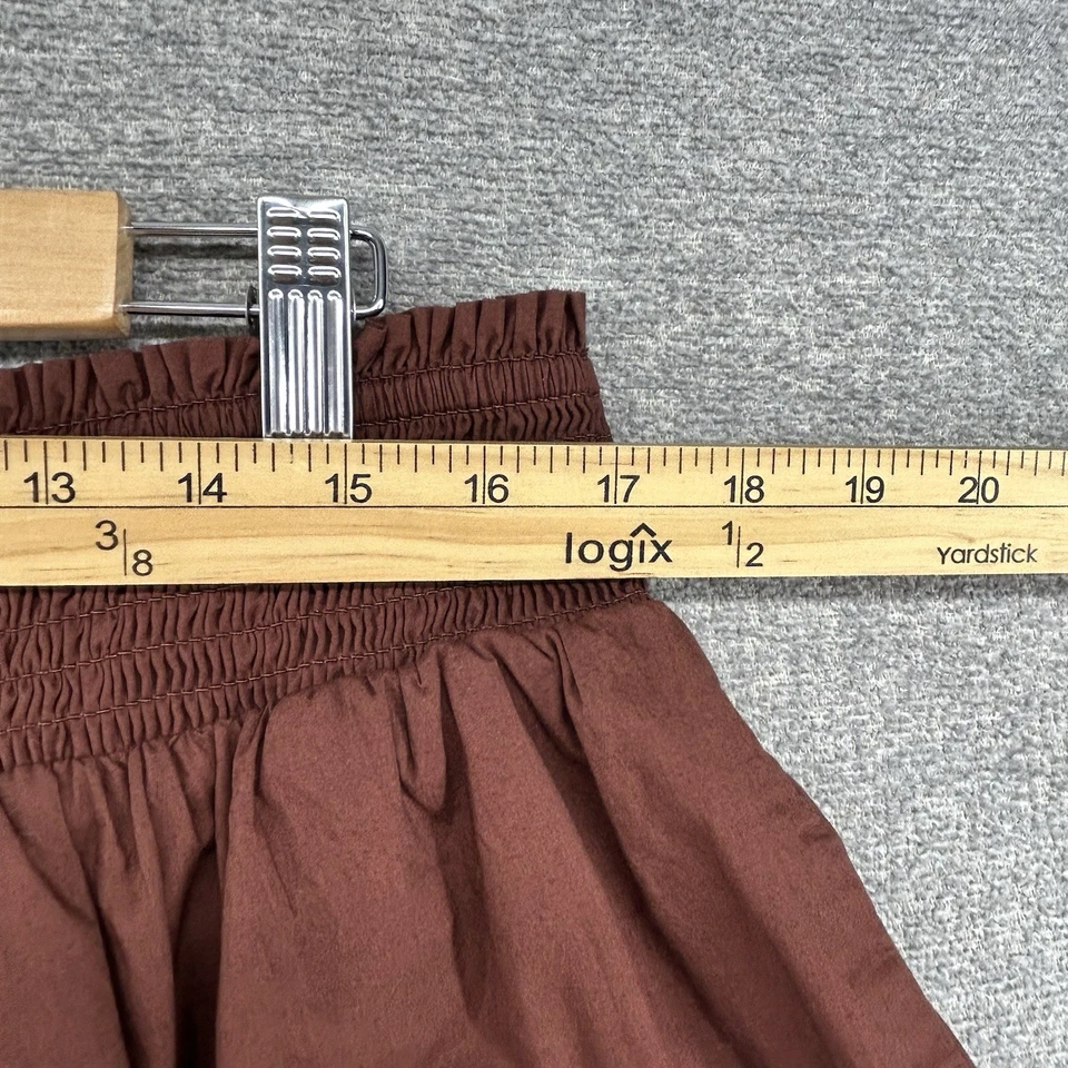 By Anthropologie Skirt Women Size Large Brown Elastic Waist Lined Casual Pockets - Image 3 of 4