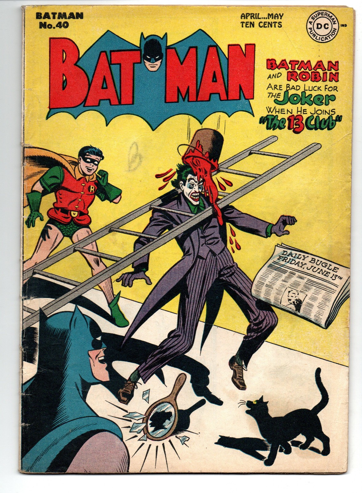 BATMAN #40 (1947) - GRADE 5.0 - DC GOLDEN AGE ICONIC JOKER JACK BURNLEY COVER