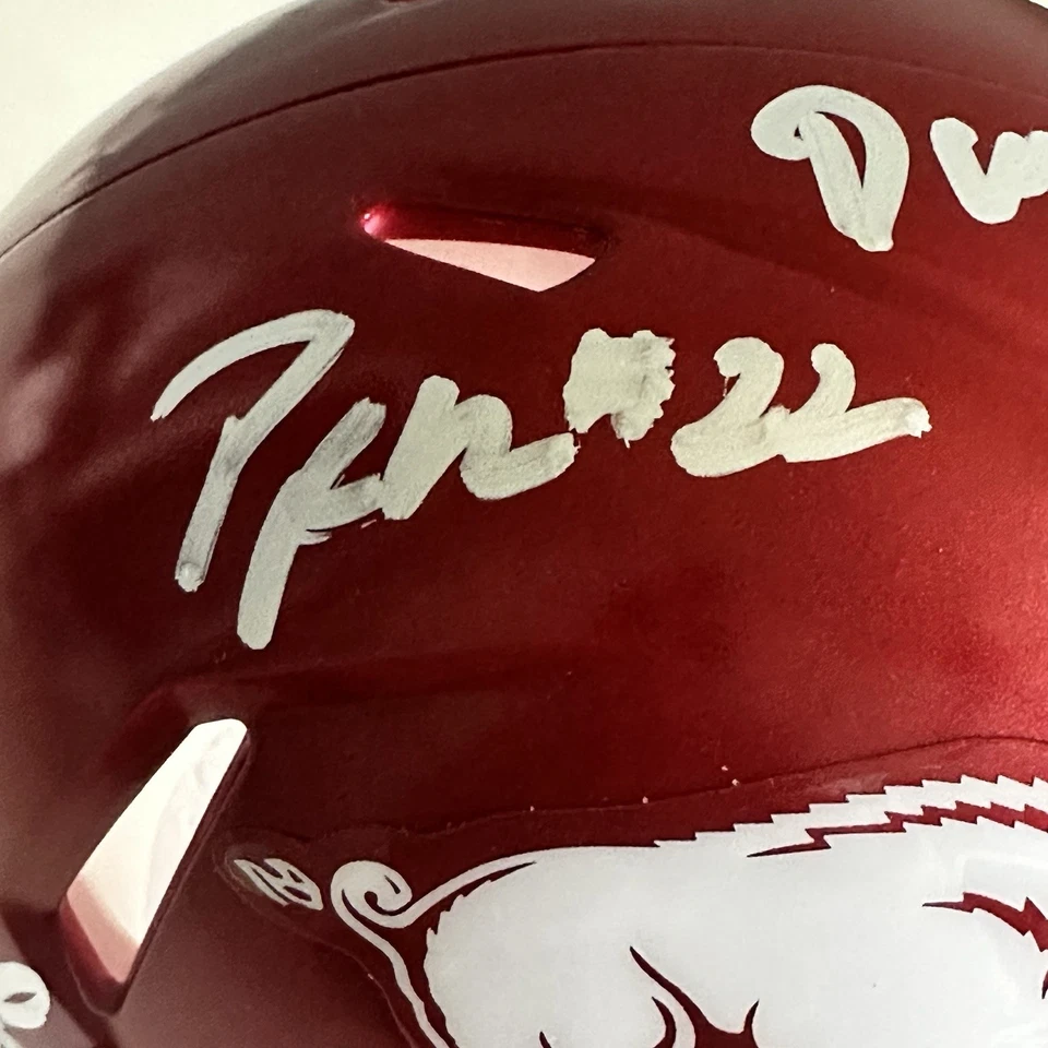 Arkansas Razorbacks Helmet Darren McFadden Felix Jones Peyton Hillis Triple Auto - Image 3 of 4