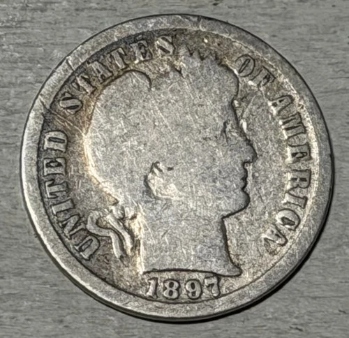 1897 S Barber Dime 10c San Francisco Mint Rare Nice Coin For An Album