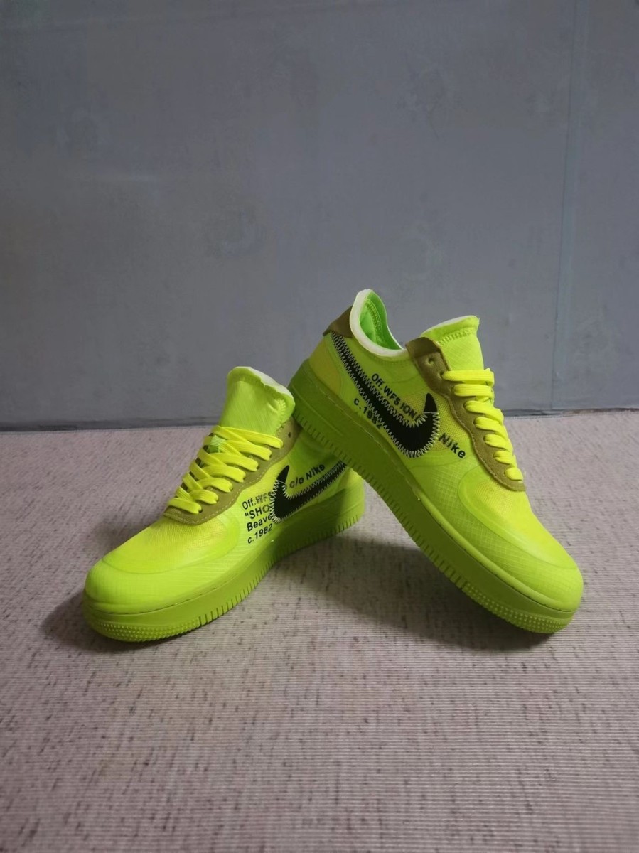 靴 Nike Air Force 1 Off-White Bright Yellow Off White X Air Force 1 Mid SP Leather 'Varsity Maize