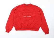Womens UK Size 8 Public Planet Red Pullover Sweatshirt
