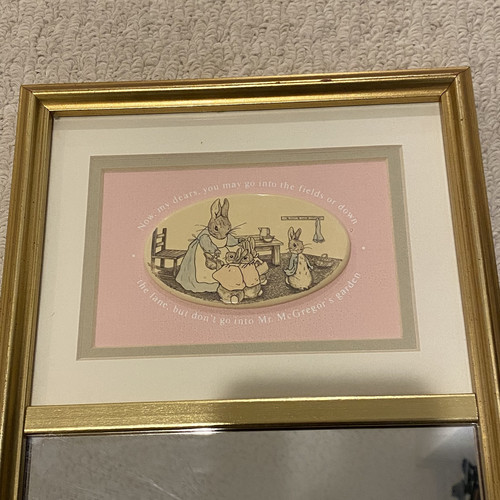 Barlow Beatrix Potter 1988 Picture Mirror Resins Hand Painted Split Gold Frame - Picture 2 of 7