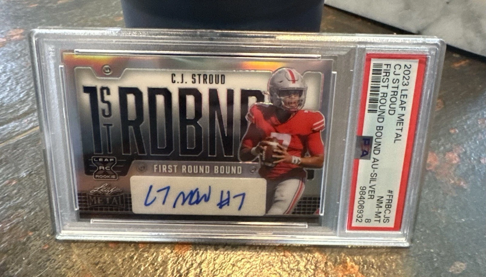 CJ Stroud Leaf Metal First Round Bound Autographs #FRBCJS Silver