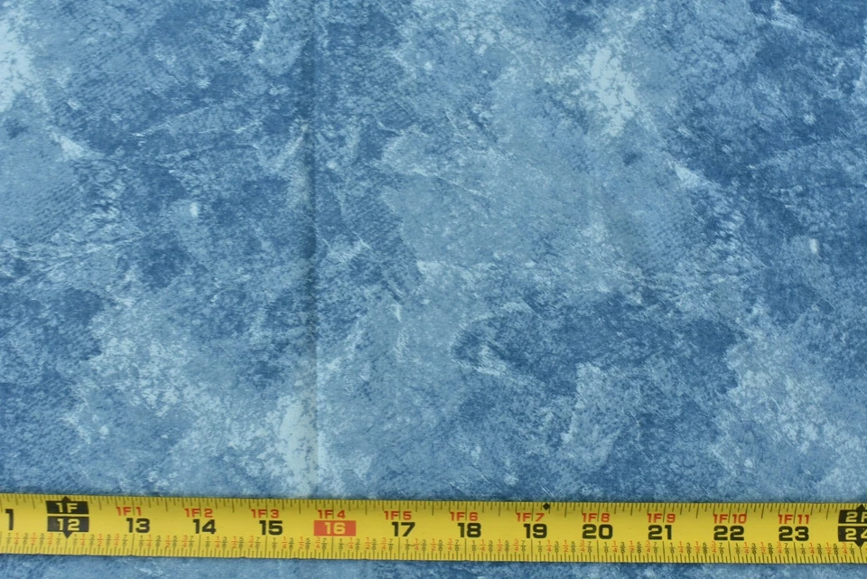 15" Long, Vintage, Textured-Look Marbled Light-Blue Quilt Cotton, SSI, P7589 - Image 2 of 4