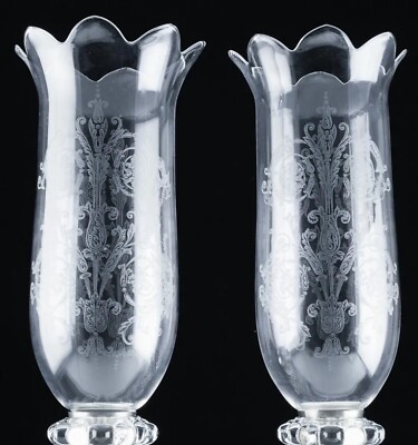 Baccarat Crystal Large Médaillon Candle Holders With Hurricanes