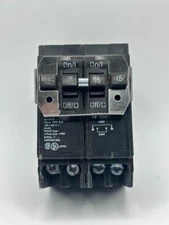 USED Eaton CUTLER HAMMER BQ215215 2 Pole 15 Amp Two Quad Circuit Breaker