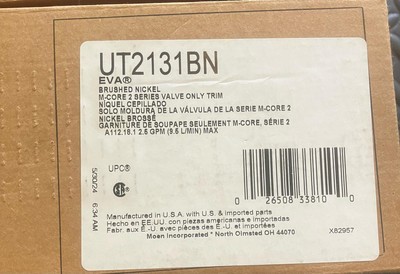 Moen UT2131BN Eva Collection M-CORE 2-Series 1-Handle Shower Trim Kit