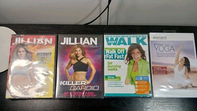 Jillian Michaels: Beginner Shred (DVD, 2014) And Assorted Fitness  4 DVD Bundle 