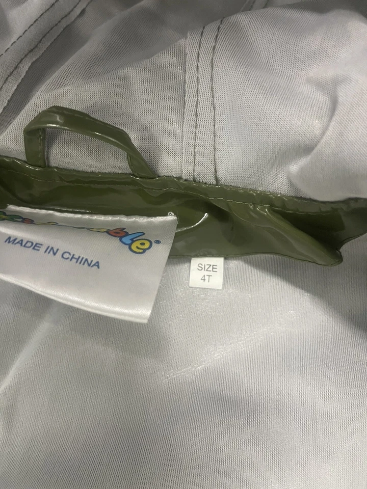 Kidorable Dinosaurios Impermeable Forrado Abrigo Impermeable con Paquetes y Capucha Talla 4t Foto 3 de 4