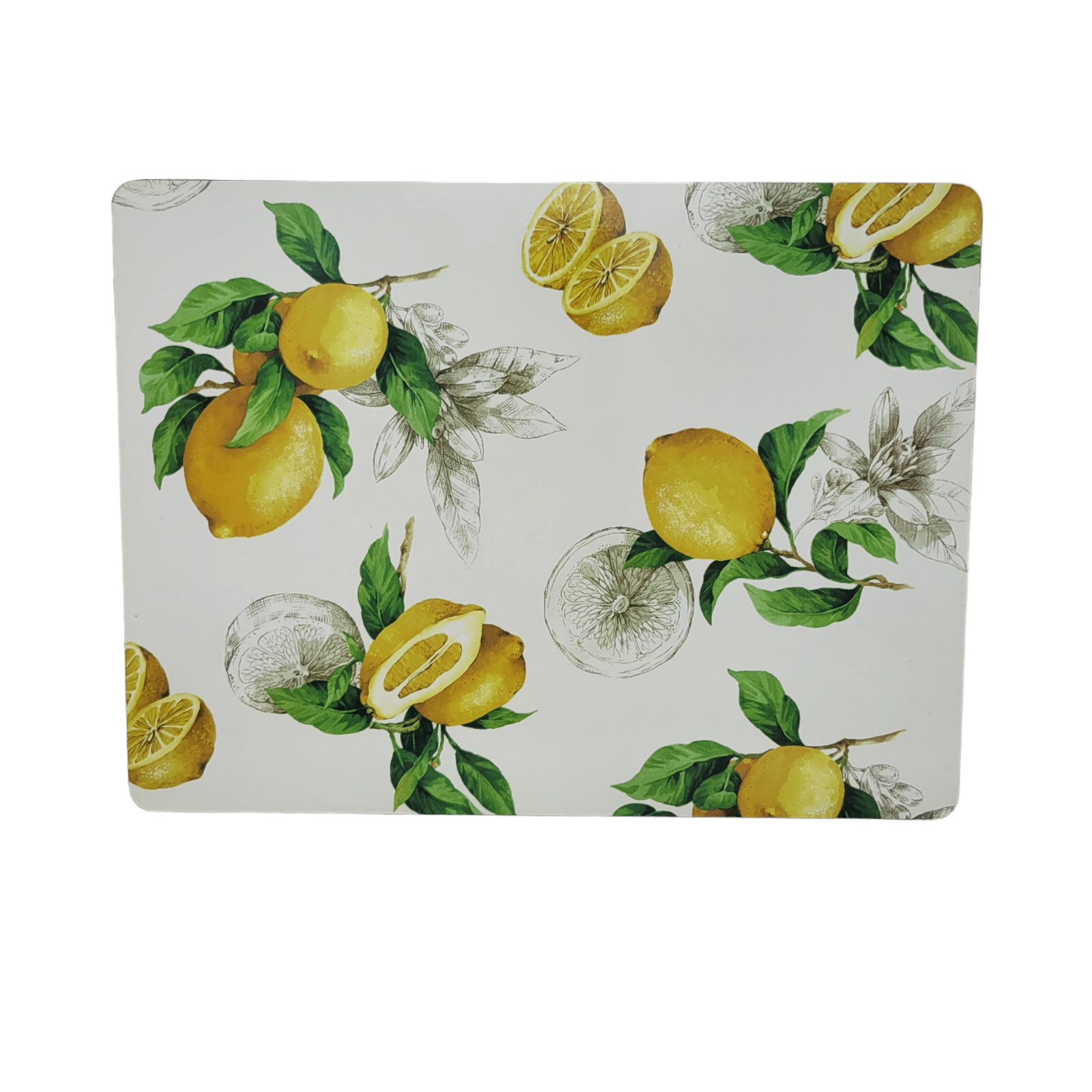 Benson Mills Cork Back Placemats Set of 4 Thick Cork Lemons 11.75"x15