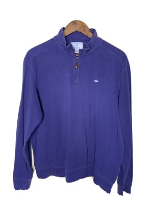 SOUTHERN TIDE Men's Long Sleeve 1/4 Zip Front Pullover Top L Navy | eBay
