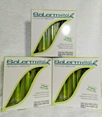 SALERM Vital Hair Structure Vitalizing Lotion .34 OZ., 4 Vials (3 Units) NEW