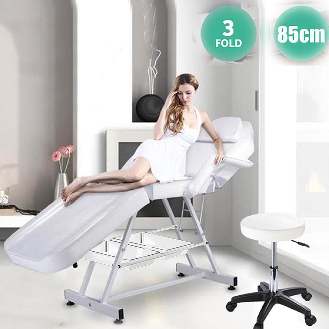 Portable Massage Table Fold Beauty Therapy Bed Chair Waxing Black