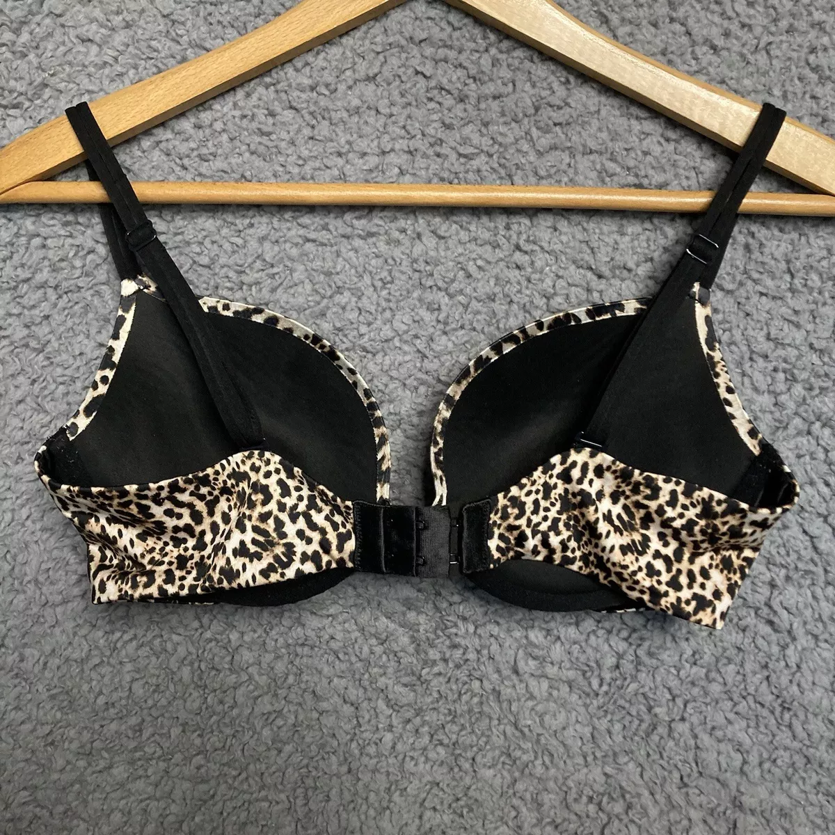 Victoria Secret Very Sexy Push Up Bra Leopard Cheetah Black Gem