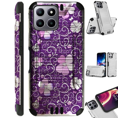 Phone Case Cover For Celero 5G Plus 2023 (7 Inch Plus Version) PURPLE FLWR VINE