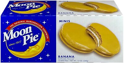 2 Pack - MoonPie Mini Banana Flavored Marshmallow Cookie Pies - 12 Count