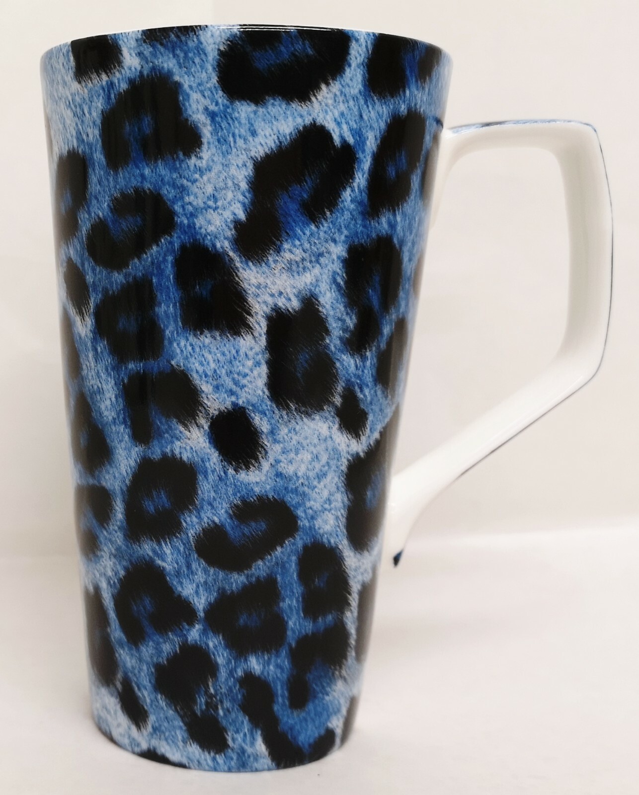 Leopard Blue Animal Print Mug Bone China 17oz 500ml Large Jumbo Latte Cup UK