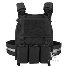 KRYDEX FCPC V5 Plate Carrier Tactical Vest Tegris Cummerbund KTAR Front Flap BK