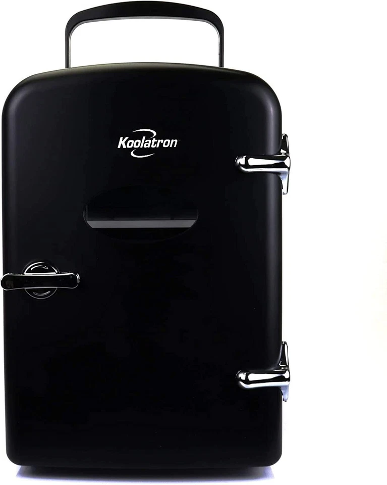 Koolatron 4L 6-Dosen Retro Tragbarer Mini-Kühlschrank Kühler 12V (Schwarz) - Bild 2 von 4