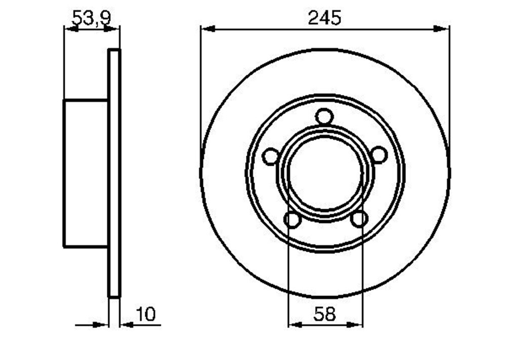 Disques de frein Bosch BD392 pour essieu avant de voiture berline