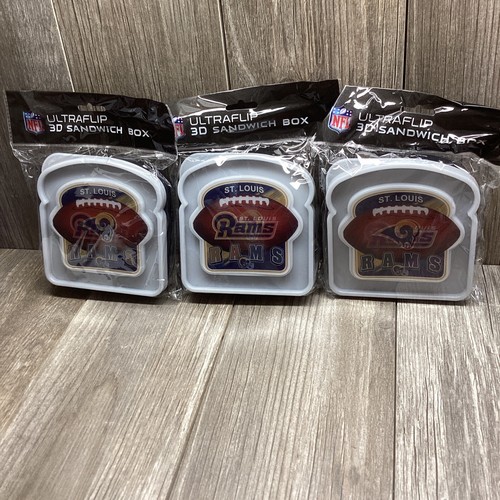 (3) ST. LOUIS RAMS NFL UltraFlip 3D Plastic Sandwich Box Holder Container 🔥NEW - Picture 11 of 12