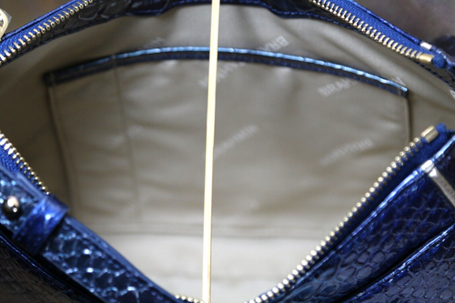 BRAHMIN NWOT SHAYNA BRILLIANT SAPPHIRE ATEAGUE EMBOSSED LEATHER BAG - Picture 10 of 14