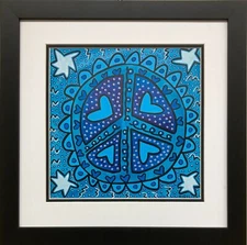 James Rizzi's "Peace In Peace Out" CUSTOM FRAMED Pop Art New