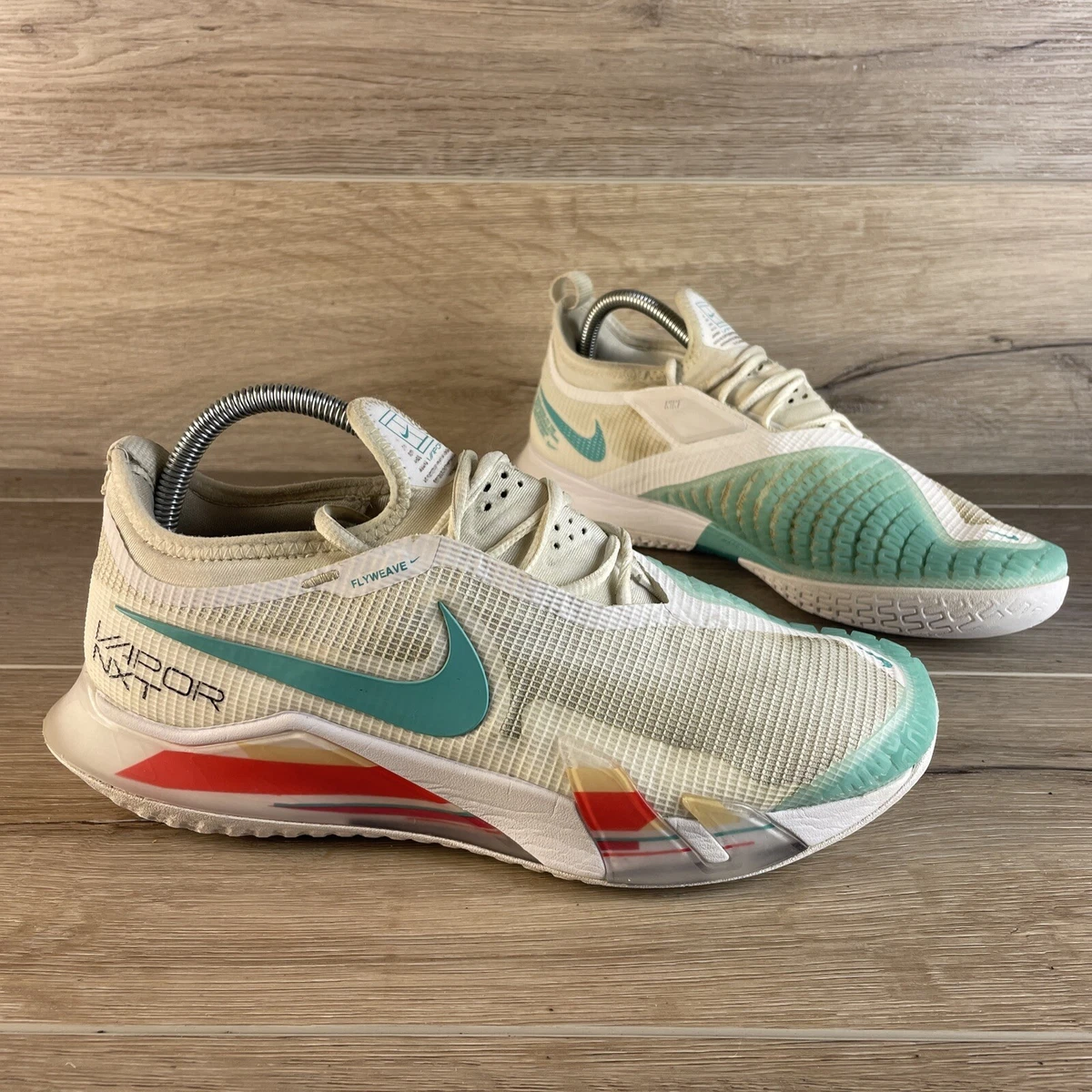 Women's Nike React Vapor NXT HC White Washed Teal Habanero CV0742-136 sz 9