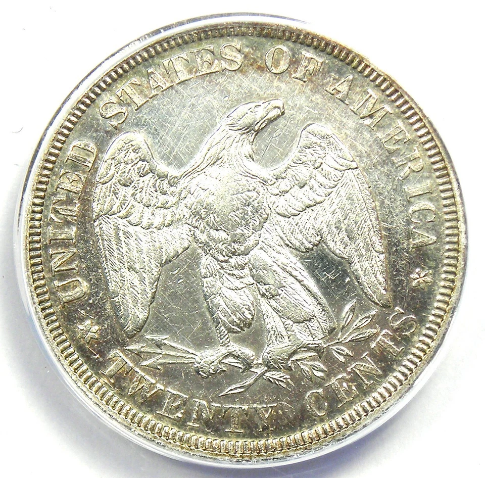 1875-P Twenty Cent Coin 20C - ANACS AU50 Details - Rare Date 1875 Coin! - Image 4 of 4