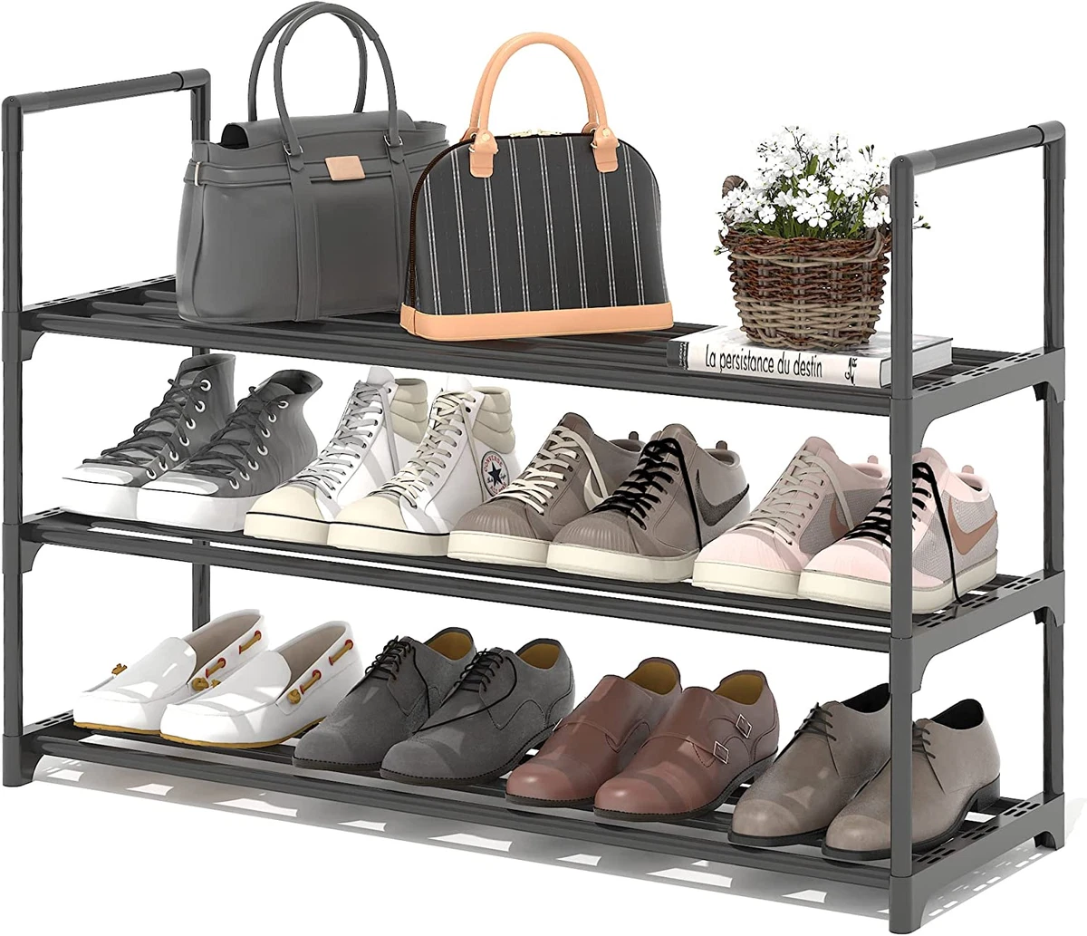 3 tier iron stackable shoe shelf clearance