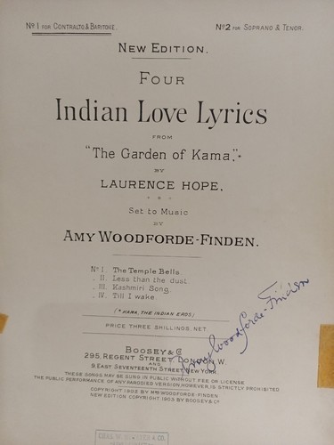 Four Indian Love Lyrics From The Garden of Kama Signed by Amy Woodbourne-Finden