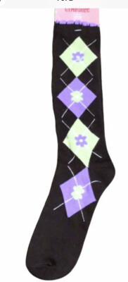 Gymboree Cowgirls At Heart Brown Argyle Knee Hi Socks Sz 5-7