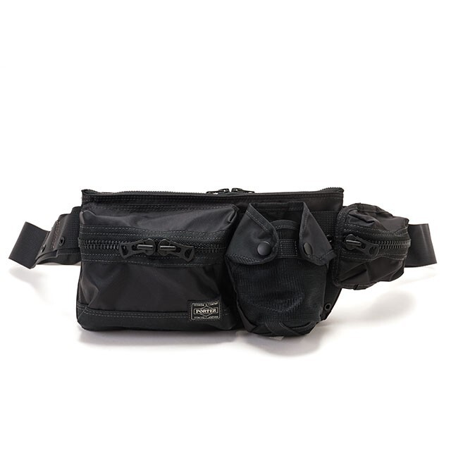 PORTER ALL WAIST BAG with POUCHES 502-05961 Black Beige 2 PORTER ALL WAIST BAG with POUCHES 502-05961 Black Beige 2