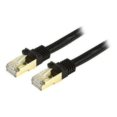StarTech.com 2ft Black Cat6a Shielded Patch Cable - Cat6a Ethernet Cable - 2 ft