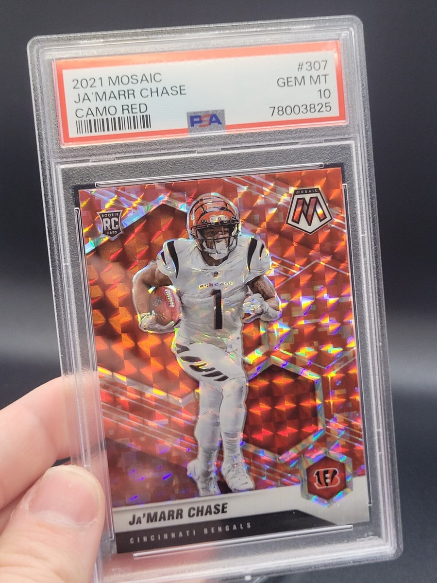 Ja'Marr Chase RC Rookie Red Camo #307 2021 Panini Mosaic PSA 9