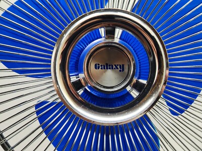 Vintage Galaxy Fan Translucent Blue Blade 12'' Inch Oscillating