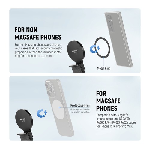 NEEWER SP08D Magnetische Handy Webcam Halterung für iPhone/Mac/Samsung, Arca Basis - Bild 2 von 8