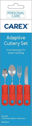 Carex Adaptive Utensils, Built Up Utensils for Adults, Silverware for Parkinsons - 第 7/8 張圖片