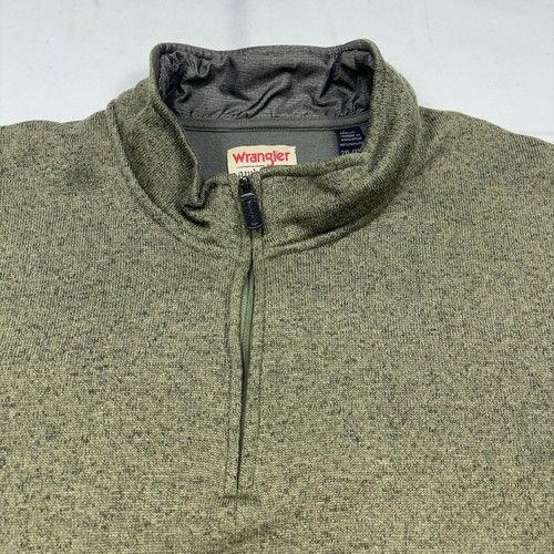 Wrangler 1/4 Zip Pullover Men's XXL Green Long Sleeve Outdoor Work Chore Cowboy - Picture 4 of 10
