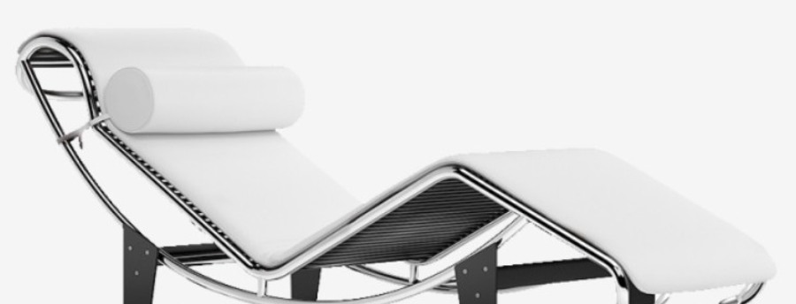 Matelas De Chaise Longue Bauhaus En Cuir Blanc, Fabriqué En Italie