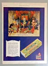 1928 Wrigley's Spearmint Gum King Color Magazine Ad Ladies Home Journal 14x10.5"