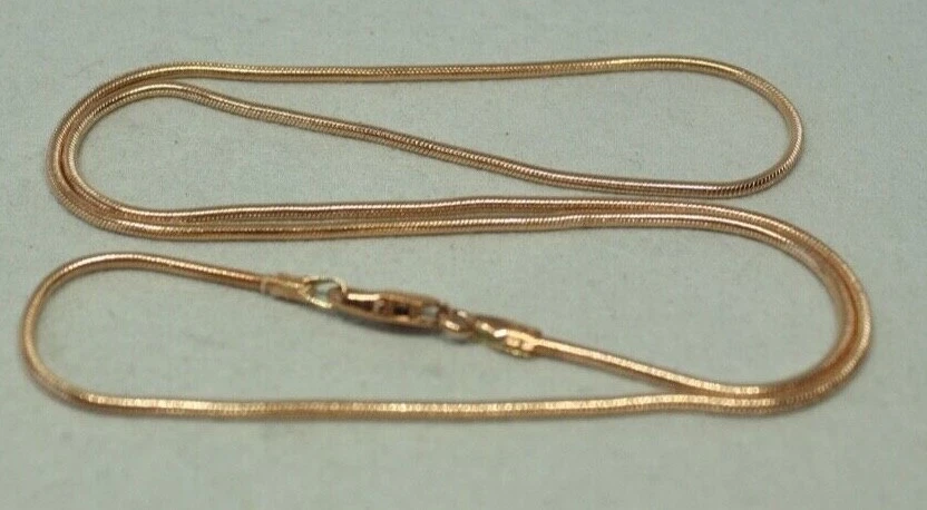 100% Подлинный 9k твердого розового золота змея Omega ожерелье цепочка 41,5 см как новый - Изображение 2 из 4