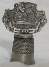 1987 FORT SOUVENIR PEWTER THIMBLE Ryman Auditorium GRAND OLE OPRY