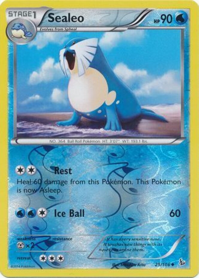 Pokemon - Sealeo - 25/106 - Uncommon - Reverse Holo - XY - Flashfire - NM