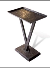 ~ Interlude Home Wilton Hammered Bronze Modern Indoor / Outdoor Accent Table ~