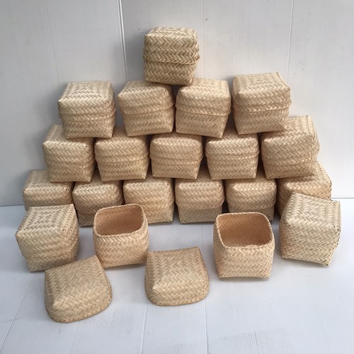 Vintage Thai Handicraft Kratip Sticky Rice Small Bamboo Serving Basket Size3"X3" - Picture 3 of 96