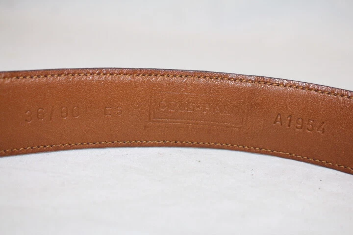 Cinturón ajustado COLE HAAN marrón "Meyers" cocodrilo texturizado para mujer 36/90 #A1954 EE. UU. (135 Foto 4 de 4