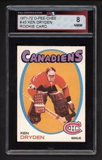 1971-72 OPC #45 KEN DRYDEN ROOKIE CARD KSA 8 NEAR MINT-MINT. rookie card picture